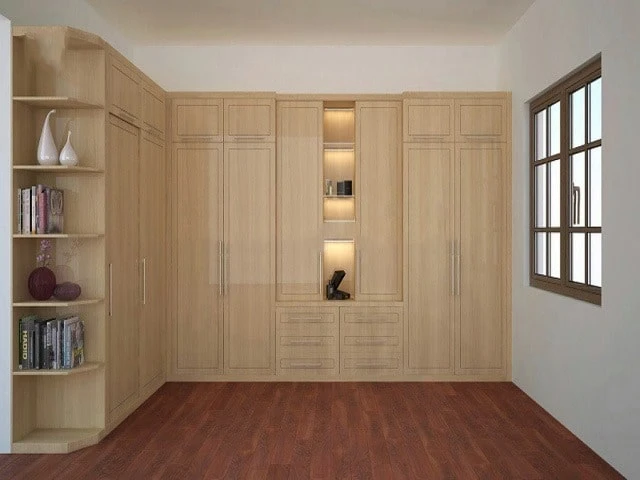 Mẫu tủ áo chữ L