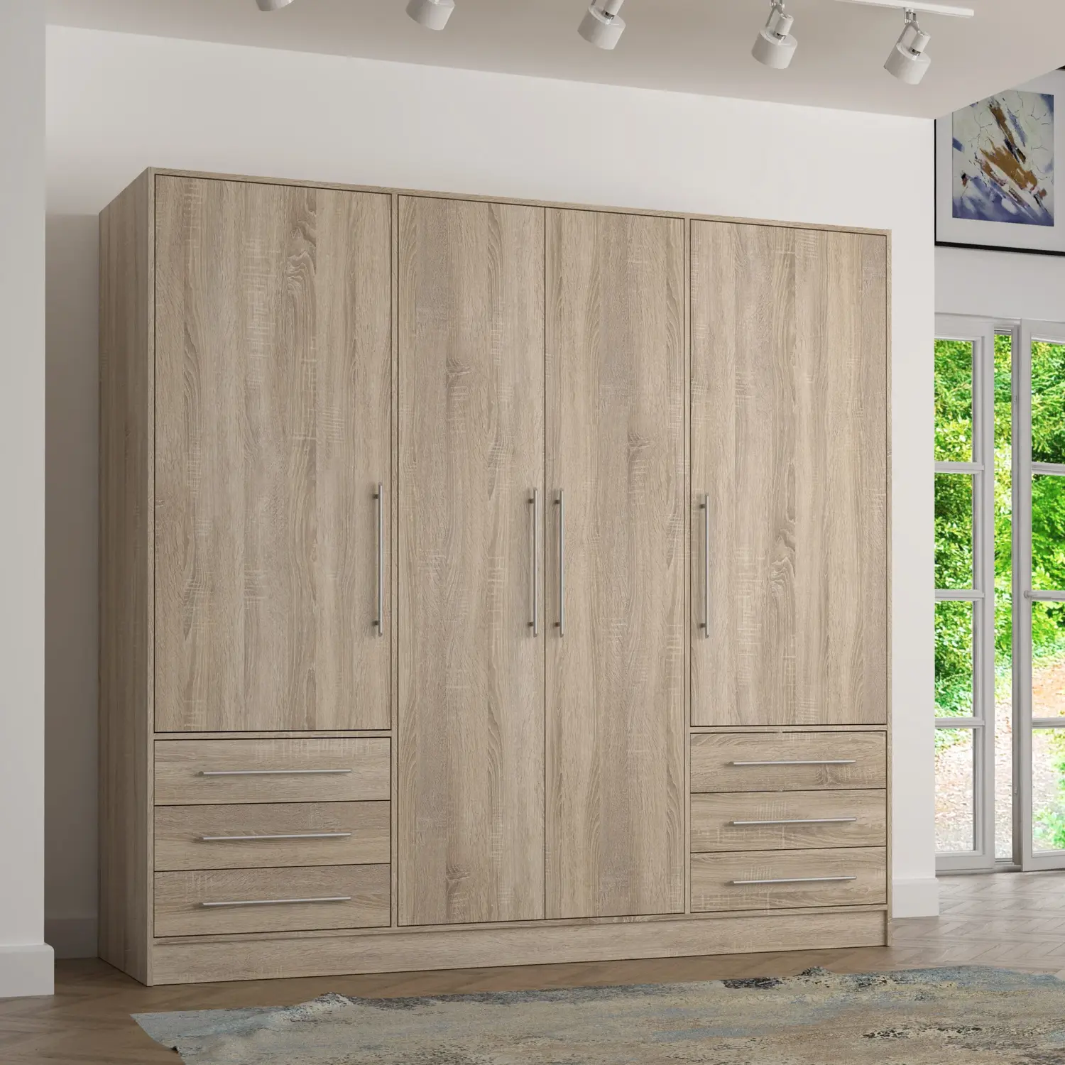 tủ gỗ MDF 4 cánh