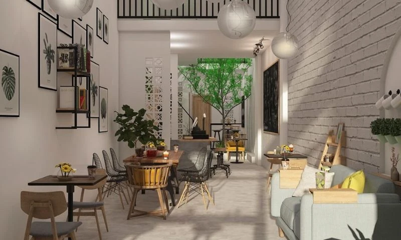 thiết kế quán cà phê diện tích nhỏ