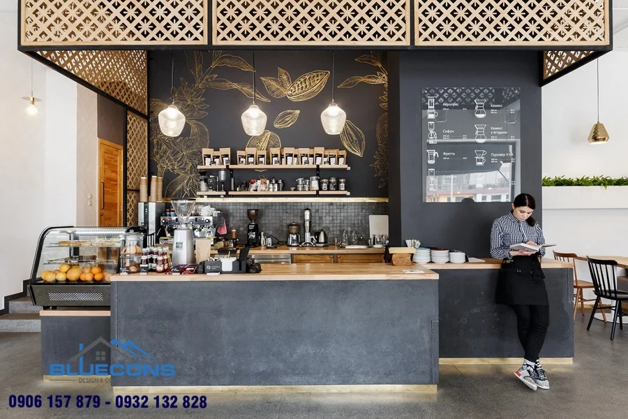Quầy bar cafe đơn giản 3 Quầy bar cafe đơn giản