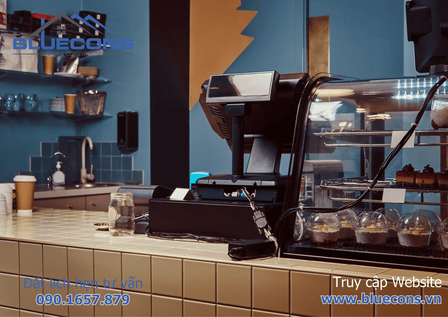 Tủ trưng bày quán cafe