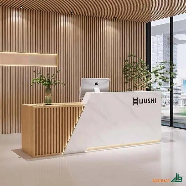 Quầy lễ tân gỗ công nghiệp