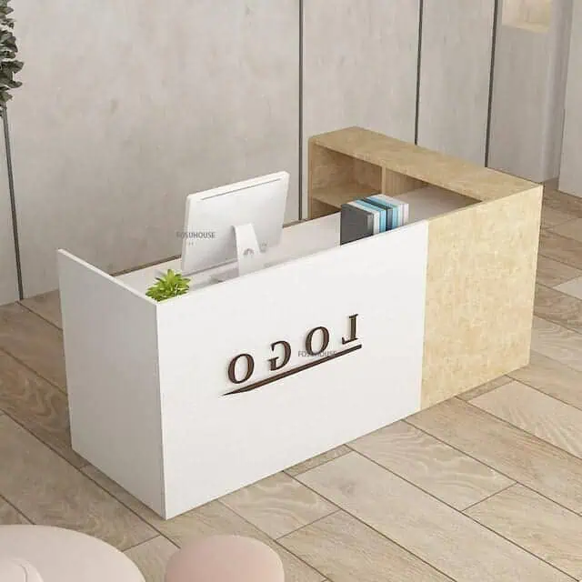 Quầy lễ tân khách sạn mini xu hướng thiết kế hiện đại, thu hút tài lộc - BLUECONS
