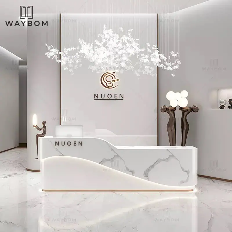 Quầy lễ tân bằng kim loại hiện đại